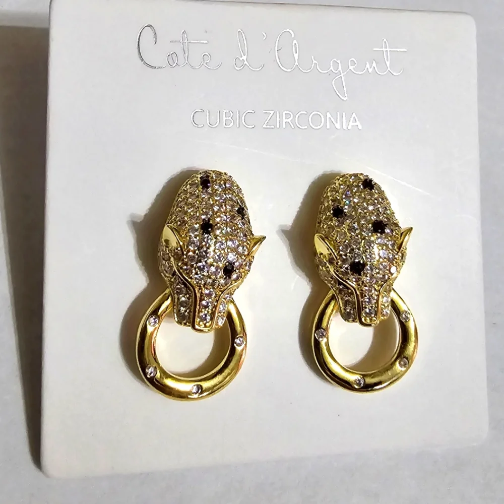 Cote d'argent Leopard Earrings - Picture 1 of 6